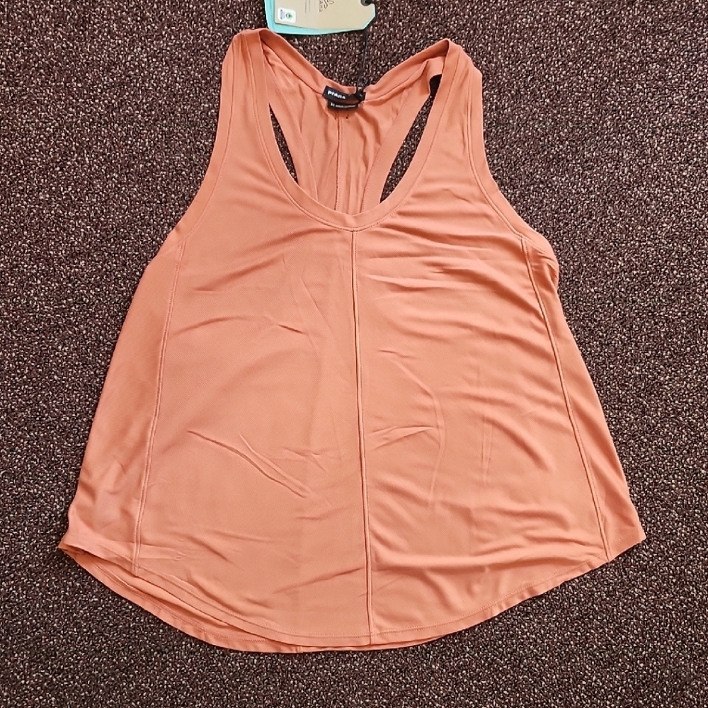 PRANA Orange and Pink Backless Relaxed Tank Top